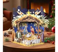 TEMU Tarjeta de Navidad 3D Pop-Up con la de , Estrellada Religiosa y de , Regalo, Recuerdo de Navidad, Decoración Festiva para el Hogar y , Tarjeta de Felicitación Festiva y Celebratoria