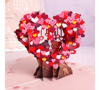 TEMU Tarjeta de San Valentín Pop-Up, Diseño de con de Coloridos, Dos Abrazándose para un Extra, Artificiales de Amor Instantáneo al Abrir, con un Sobre Rosa