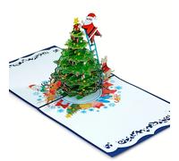 TEMU Tarjetas 3D - Tarjeta Pop-Up de Decoración del Árbol de Navidad de Santa - Tarjeta de Felicitación 3D para Hija, Yerno, Esposo, , , Hermana, , Papá y - Pop-Up de Fiestas