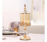 TEMU tarro de cristal de lujo para dulces con , contenedor de almacenamiento con de encaje estilo europeo/americano para de , organizador decorativo y adorno
