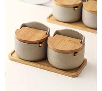 TEMU Tarro de Especias de Cerámica Japonés con - Ideal para , Sal y Especias | para Cocina, Comedor y BBQ | Organizador de Cocina | Diseño | Tradicional, Recipiente de Especias de Cerámica