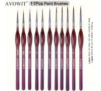 TEMU TAVOWIT Juego de 11 Pinceles de , Pinceles de Punta Ideales para Pintura en Miniatura, Acrílico, Acuarela, Pintura al Óleo, Modelos, Manualidades y Dibujo de Líneas