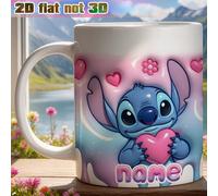 TEMU Taza personalizada de 1 pieza, estilo pareja de Stitch y Ángel, personalizable, para bebidas calientes, regalo ideal para y festivos, para fans de Disney
