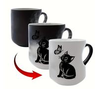 TEMU Taza Quirky de Gato de 11Oz que de Color: ¡ Sorbo el Color de Tu Bebida! Esta Taza al un Mágico Pantalla de Color, de Cerámica Termocromática, con un Mango de . ¡Es un de Café !