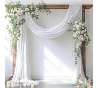 TEMU Tela para de boda, 1/2 panel de 29" X 19 pies, tela de tul translúcido color (25Gsm, 150G/panel), cortinas de 6 yardas para decoración de de y de boda