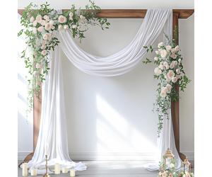 TEMU Tela para de boda, 1/2 panel de 29" X 19 pies, tela de tul translúcido color (25Gsm, 150G/panel), cortinas de 6 yardas para decoración de de y de boda