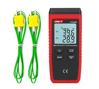 TEMU Termómetro digital UNI-T, probador de medidor de con tipo K J, UT320A (un canal) / UT320D ( canal), mide de -50 a (-58 a 2372 grados ), con MAX/MIN/AVG, retroiluminación LCD