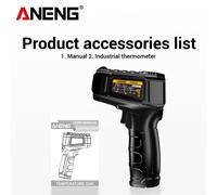 TEMU Termómetro Higrómetro ANENG TH202 de Detección Sin -50-600°C Pistola de con Pantalla LCD Retroiluminada y Probador de Pirómetro Sin Batería
