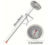 TEMU Termómetro para freír profundo de 1 pieza con pinza para olla, larga de acero inoxidable para , termómetro de alimentos para , hornear y freír