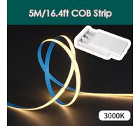 TEMU Tira de LED COB de 5V pilas AA, cinta de luz LED flexible, 320 LEDs, luz lineal de densidad, cinta adhesiva, retroiluminación para gabinetes