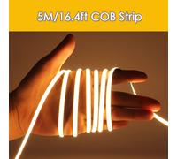 TEMU Tira de luces LED HOTU COB - Luz adhesiva flexible recortable USB, luz diurna y (3000-6500K), diseño sin puntos para dormitorio, iluminación debajo de gabinetes