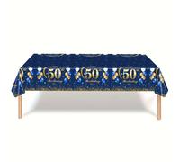 TEMU Toalla de Mesa para Halloween, Navidad y - Azul y Dorada: Ideal para Celebraciones del 18º, 21º, 30º y 50º Aniversario - Decoración Duradera de Plástico para Hombres