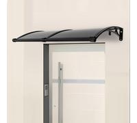 TEMU Toldo para Puerta Principal, 120 X 60 Cm, Cubierta de Lluvia de Aluminio, Toldo, Puerta Principal para , Techos, Patios, Garajes, Terrazas, (Negro + Marrón)