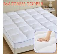 TEMU Topper de colchón de calidad , acolchado único, y , para todas , relleno de fibra de 800 GSM, lavable a máquina, práctico para guardar.