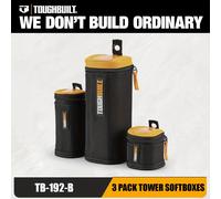 TEMU Toughbuilt Paquete de 3 - Softboxes Tower para Suministros Pequeños Bolsa de Almacenamiento de Herramientas TB-192-B