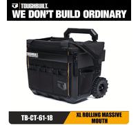 TEMU TOUGHBUILT TB-CT-61-18 XL Bolsa de herramientas rodante de ancha Toughbuilt® de duro de ancha XL, poliéster negro, 18 pulgadas, con cremallera