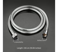 TEMU Tubo de ducha plateado de 1.2M/1.5M/2M/: Cabezal de ducha, tubería de agua, accesorios para calentador de agua, extensión de tubería de ducha de lluvia de acero inoxidable