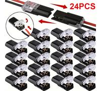 TEMU UMLIFE 12/24/60 conectores rápidos de cable conector de enchufe, terminales de empalme rápido enchufables de 1 pino y 2 pines, conexión de terminal de tira de conector eléctrico