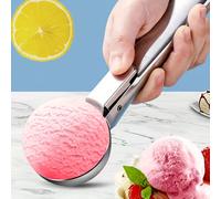 TEMU Un cuchara de helado y fruta de acero inoxidable, un excavador esférico duradero adecuado para , y papaya, cuchara de helado y fruta para alimentos
