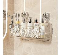 TEMU Un estante de almacenamiento de pared con una cesta colgante con con un y , diseñado para usar en el área del lavabo del baño o , cestas de estante