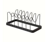 TEMU Un estante de almacenamiento retráctil con 7 cables, ajustable para uso en la cocina, diseñado para organizar varios ollas y tapas en tu escritorio