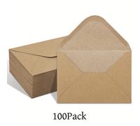 TEMU Un juego de 100 sobres de papel marrón con solapas en V, que miden 4 x 6 pulgadas, ideales para invitaciones de compromisos, , celebraciones de , tarjetas de Navidad y postales