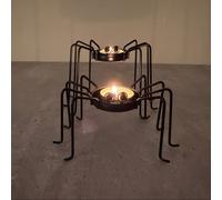 TEMU Un juego de 2 portavelas de metal con forma de para crear un de Halloween en casa, para decoración festiva de mesa y exhibiciones de velas para fiestas temáticas. Nota: no están incluidas.