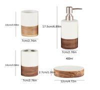 TEMU Un juego de 4 accesorios de cerámica para el baño, que un dispensador de loción, un jabonero, un vaso para enjuague bucal y un soporte para cepillos de dientes para la decoración del hogar y