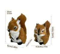 TEMU Un juego de dos figuras decorativas para exteriores con forma de ardillas adorables para exhibición en el escritorio