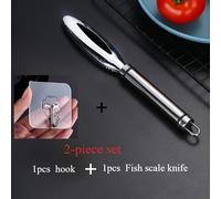 TEMU Un juego de dos herramientas de acero inoxidable para la preparación de - un pelador de pescado y un gancho, diseñado para cocineros caseros como para profesionales, y fácil de mantener