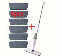 TEMU Un juego de fregona para el hogar con función de rociado, que 6 paños de limpieza reemplazables, una limpieza flexible de - Adecuado para salas de estar, dormitorios, cocinas