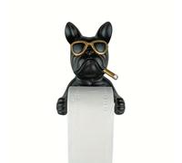 TEMU Un juego de portarrollos de papel higiénico de bulldog francés con un diseño de lindo y elegante, para baños y cocinas. diseño de montaje en pared no requiere taladrar.