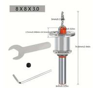 TEMU Un juego de tres brocas de acero rápido para carpintería - Con un cuello de 3 mm para rectificado industrial, equipadas con un de prevención de reacciones para un corte