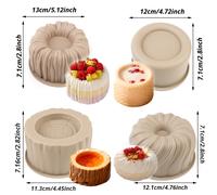 TEMU Un Paquete de 4 Moldes de Silicona para Mousse con Diseño de Tocones de Árbol y Cestas. Moldes para Hornear se Pueden Usar para Hacer Pasteles, Mousses, Postres y Más