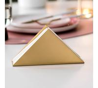 TEMU Un portavasos minimalista de acero inoxidable, soporte triangular dorado para servilletas es para decorar mesas de comedor, cafeterías y hoteles, sirviendo como dispensador de pañuelos