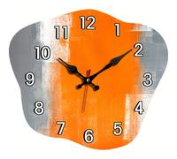 TEMU Un reloj silencioso y sin , con un diseño , ideal para decorar el salón, la cocina, el hogar, el baño, el dormitorio, o abstracto y naranja
