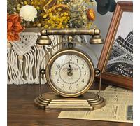 TEMU Un reloj vintage y un reloj de teléfono de escritorio retro, silencioso y decorativo, ideal para la decoración de o