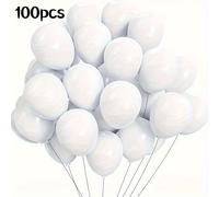 TEMU Un set de 100 globos blancos románticos, uno de 5 pulgadas, perfectos para crear un de guirnalda de globos. globos de látex son ideales para diversas celebraciones como fiestas, , baby showers.