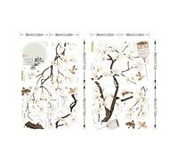 TEMU Un set de pegatinas de pared estilo chino con flores blancas, árboles negros y pájaros , decoraciones de pared removibles para oficina y hogar, ideal para decorar paredes en dormitorios y