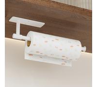 TEMU Un soporte autoadhesivo para toallas de papel de plástico y acero al carbono, diseñado para debajo de gabinetes en cocinas y baños de RV, con almacenamiento para papel film y rollos.