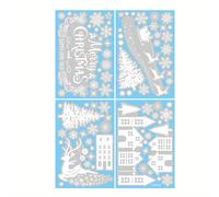 TEMU Una colección de 79 pegatinas estáticas para ventanas con navideños, que incluyen blancos, renos, Papá Noel y árboles para la decoración navideña