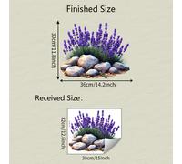 TEMU Una de un adhesivo estático resistente con diseño de piedra de lavanda, de PVC removible, ideal para decorar ventanas y , que mide 12.6 por 15 pulgadas