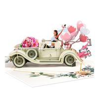 TEMU ¡Una elegante tarjeta de boda nueva 3D con coche vintage! ¡Para y ocasiones de de matrimonio! ¡Puede usarse como tarjeta de de boda para invitar a familiares y a su boda!