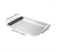 TEMU Una placa rectangular de acero inoxidable engrosado, ideal para barbacoas, verduras, sushi, bandeja de y almacenamiento