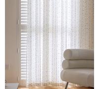 TEMU Una sola pieza de cortina mosquitera de ventana con diseño colorido y de lino que la privacidad mientras , ideal para salas de estar, dormitorios y habitaciones.
