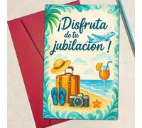 TEMU Una tarjeta de felicitación de jubilación de una sola pieza, para honrar nuevas y relajación. Es un regalo ideal para jubilados, viajeros y aquellos que , completa con un sobre y una tarjeta.