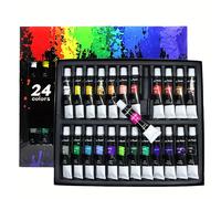 TEMU Uso Artístico Profesional: Set de Pintura Acrílica de 12/24 Colores/12 ml para Adultos, Ideal para , Tela, , Vidrio, Piedras, Cerámica, Modelos y Madera para Pintar y Graffiti
