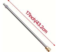 TEMU Varilla de Extensión de Lavadora de Presión de Acero Inoxidable de 17 Pulgadas con Conexión Rápida de 1/4" - Lanza Duradera y para de Coches y Limpieza Exterior