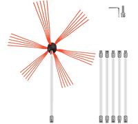 TEMU Varillas flexibles para limpiar chimeneas VEVOR, kit de limpieza de chimeneas de 20 pies, kit de limpieza de chimeneas con cabezal de cepillo flexible de nailon y 6 varillas blancas