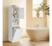 TEMU VASAGLE Armario de Baño con Cesto Ropa Sucia, Armario de Baño, Bolsa de Ropa Extraíble con , Compartimento con Puerta, Mueble de Baño, 40 x 40 x 170 cm